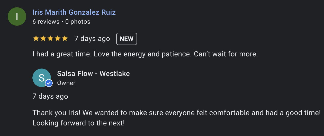 Salsa class review screenshot